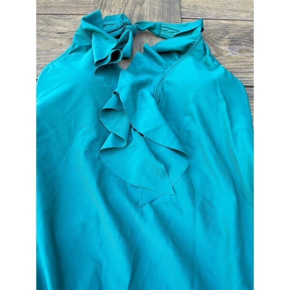 Bleu Rod Beattie Green Palm one piece bathing suit Ruffles Size 10 - Picture 3 of 8